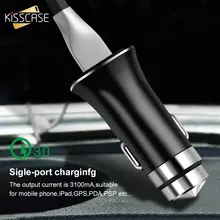 KISSCASE Quick Charging USB Car Charger For iPhone X Samsung Mobile PhoneQC 3.0 Type C Cable Car-Charger Adapter For Microphone