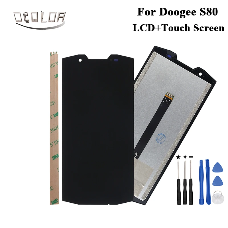

ocolor For Doogee S80 LCD Display and Touch Screen Screen Digitizer +Tools And Adhesive For Doogee S80 Lite Phone Accessories