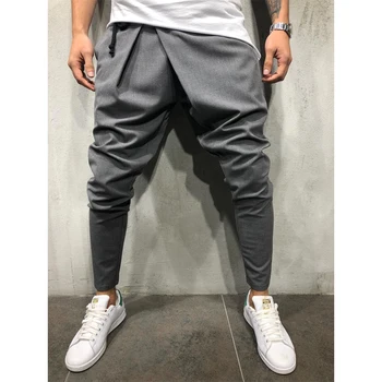 

Men Hip Hop Streetwear Asymmetrical Ankle Irregular Pants Male Fastening Drawstring Trousers Casual Slim Fit Street arrival Pant