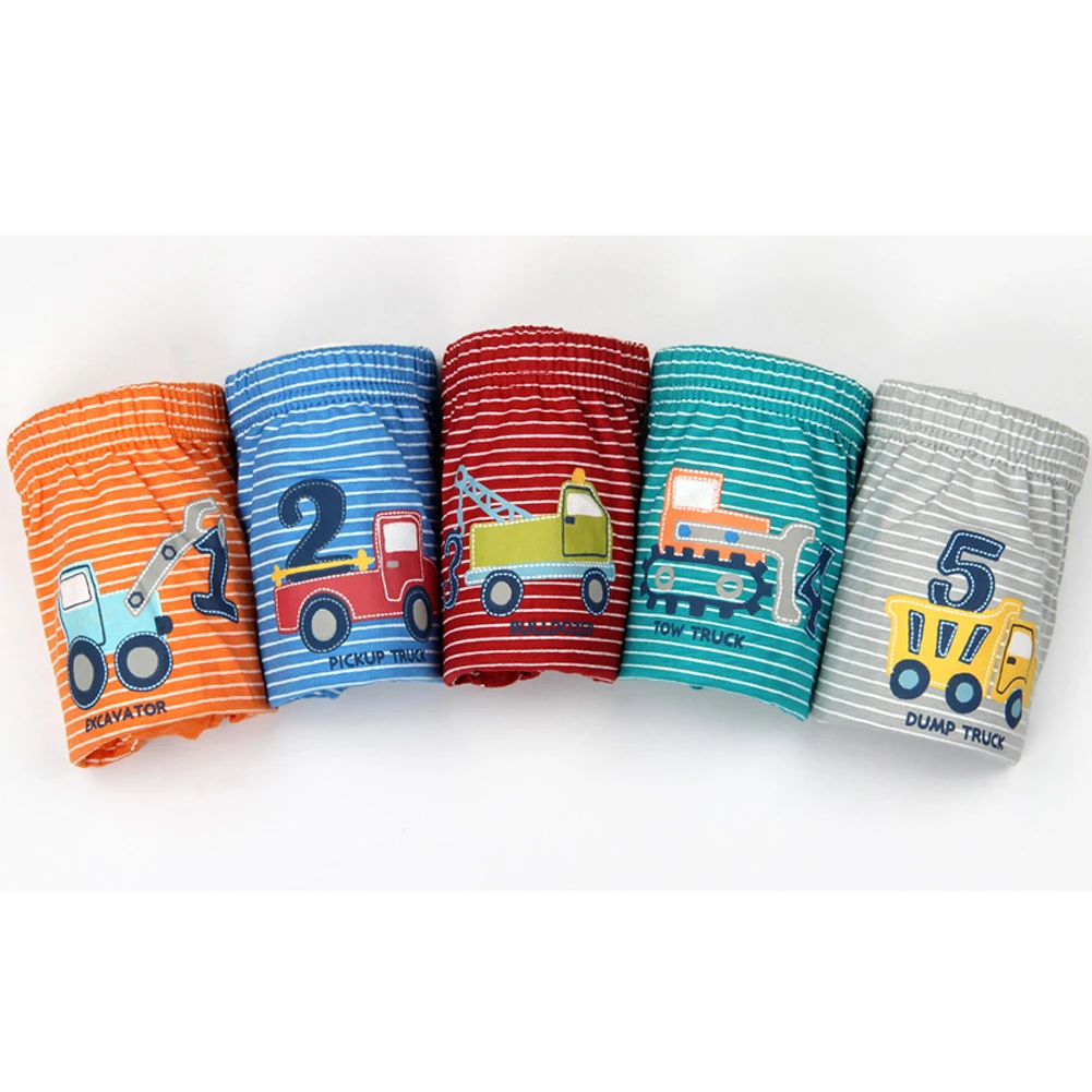 

For Boys Children Breathable Briefs Comfortable Cartoon Cotton Material Soft Striated Panties Cute Kid Underwear
