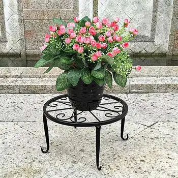 

European Style Wrought Iron Flower Pot Holder Floor Shelf for Living Room Decor