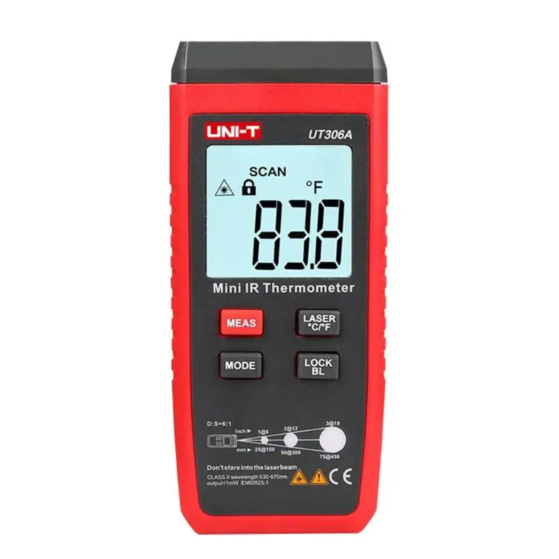 

UNI-T UT306A Mini LCD Display Infrared Thermometer Red Laser Temperature Meter Tester
