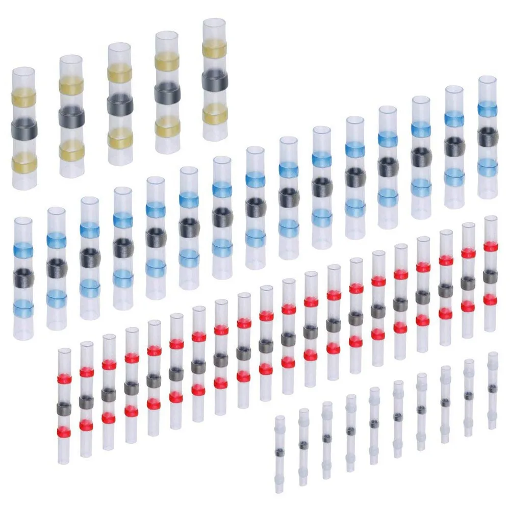 50 шт./лот разъемы ассортимент, термоусадочный кабель обжимные разъемы