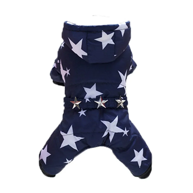 

Dog Parkas Winter Clothes Puppy Cotton-padded Costume Coat Star Warm Dog Down Jacket Parkas Puppy Outdoor Suit for Cold Weather