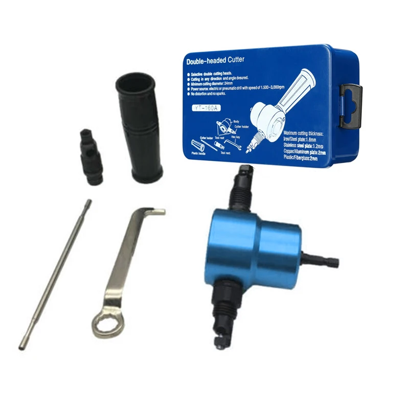 

Sheet Metal Cut Nibble Metal Cutting Double Head Sheet Saw Cutter Tool Drill Attachment Cutting Tools
