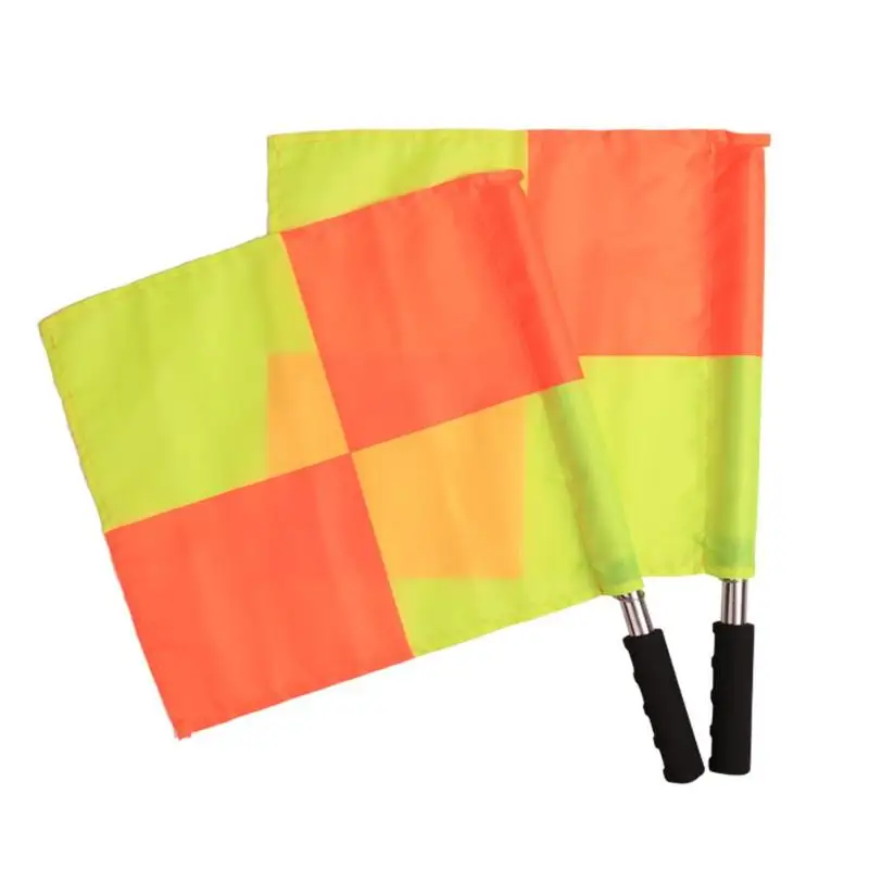 2pcs Soccer Referee Flag Football Match Judge Sideline Linesman Flags Sports Equipment Soccer