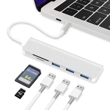 Redlai USB-C Typc C концентратор для USB 3,0 портов X 3, SD/TF кард-ридер концентратор адаптер для MacBook 12 дюймов Air/Pro type-C USB