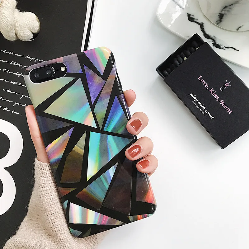 

XINDIMAN Geometric hard case for iphone 7 back cover splice simple case for iphone6 6s 6plus 7plus capa fundas for iphone8 8plus