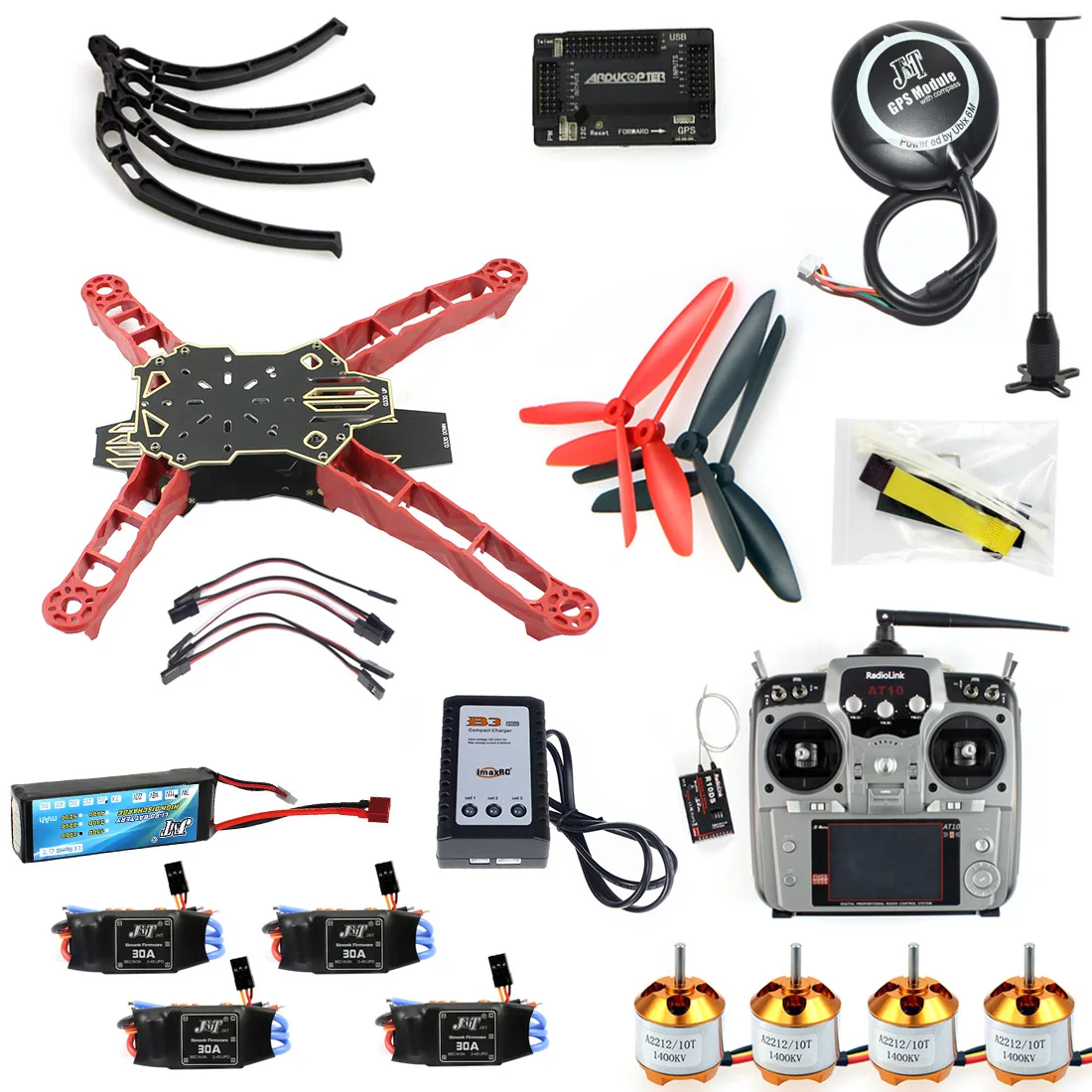 

Full Kit RC Drone Quadrocopter Aircraft Kit Q330 Across Frame 6M GPS APM 2.8 Flight Control AT10 Transmitter F11797-E