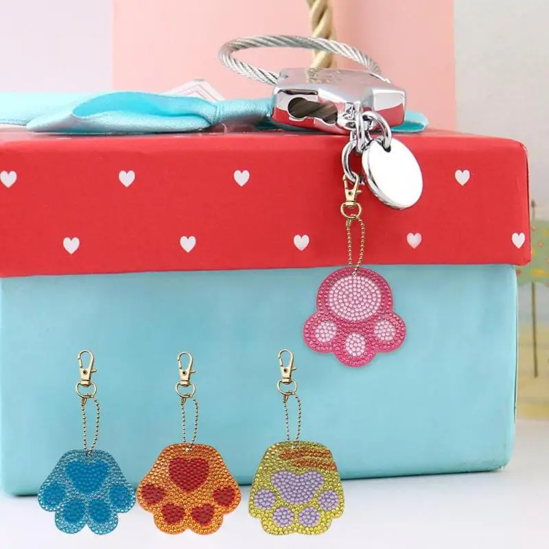 4 шт. DIY полный дрель Алмазная картина брелок мультфильм кошка медведь с