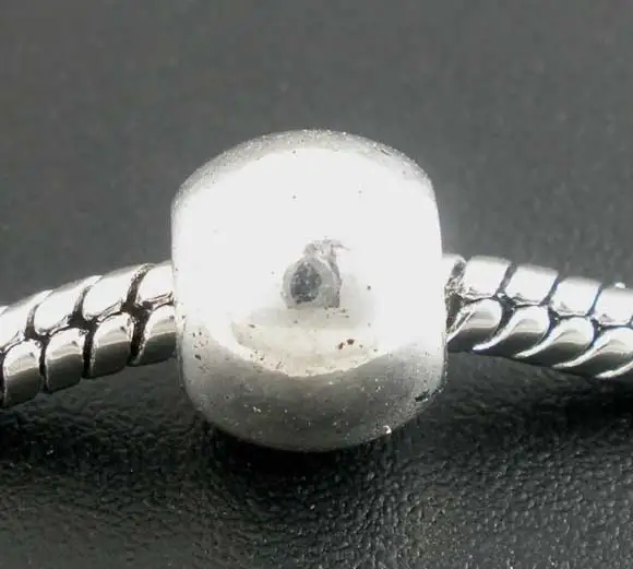 

30PCs Antique Silver Smooth Ball Spacers Beads Fit European Charm 9x7mm (B02807)
