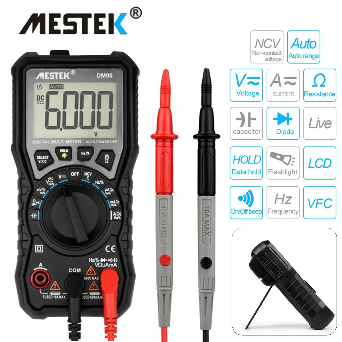 

MESTEK DM90 mini multimeter digital multimeter auto range tester multimetre better than pm18c multi meter multitester