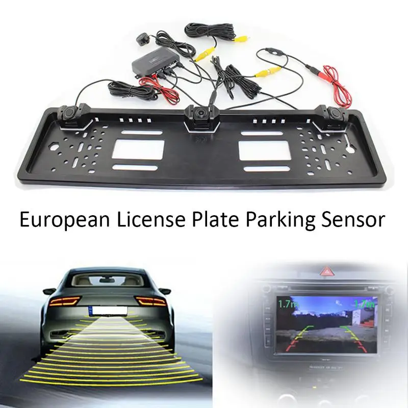 Комплект автомобильных датчиков парковки Автомобильный реверсивный радар Европейский номерной знак камера передний задний вид автомобиля с цифровым ЖК-дисплеем