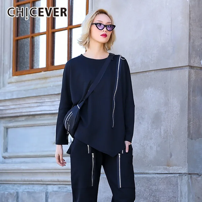 CHICEVER 2019 Spring T shirts For Women O Neck Long Sleeve