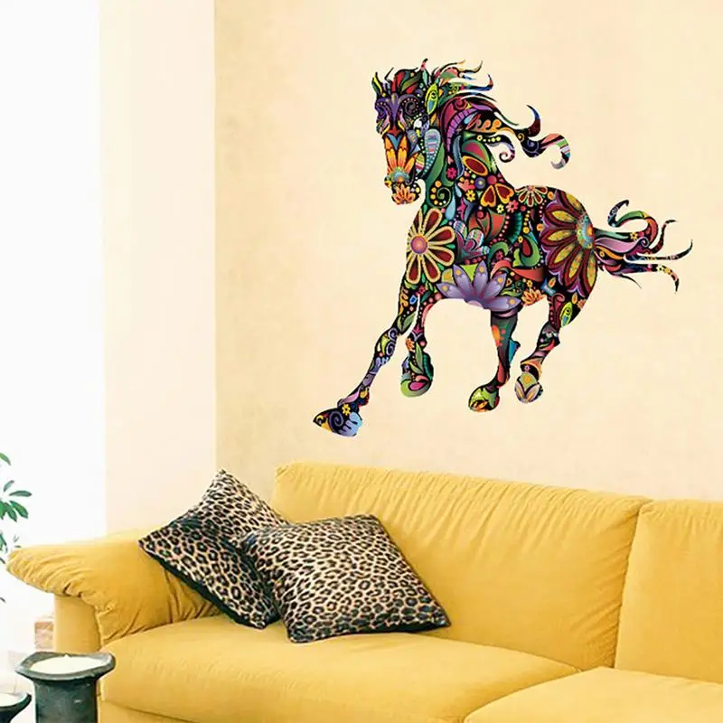 Abstract Design Wild Colorful Floral Horse Wall Stickers Flower Pattern Pentium Horse Living Room Bedroom Decals Home Decor Abstract Design Wild Colorful Floral Horse Wall Stickers Flower Pattern Pentium Horse Living Room Bedroom Decals Home Decor