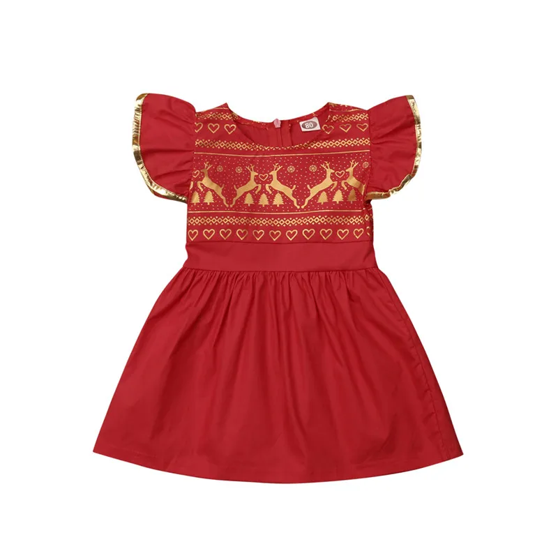 

Xmas Toddler Kids Baby Girls Christmas Deers Pageant Tulle Tutu Dress Clothes