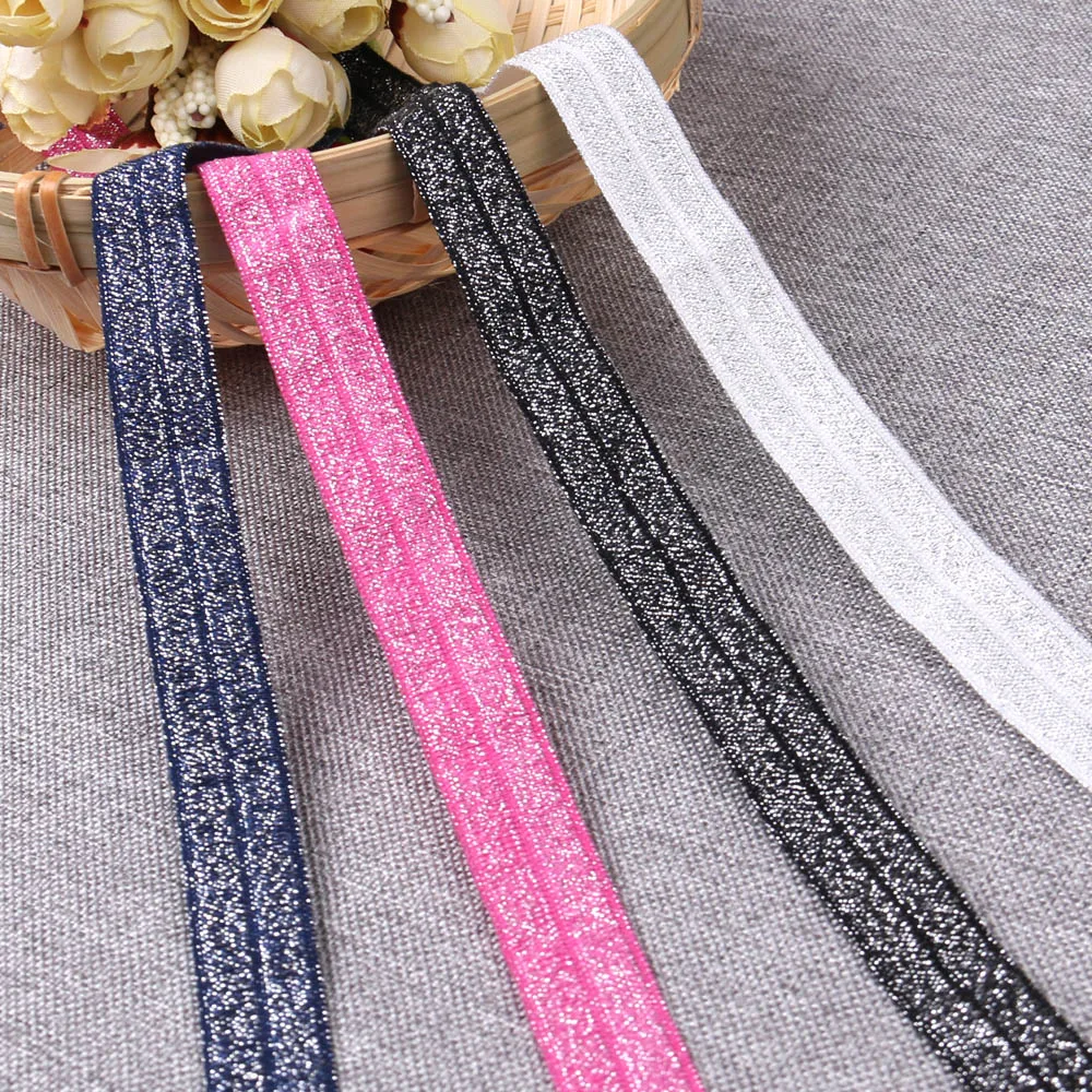 

10yards/lot 16MM wide Silver thread lace Elastic ribbon DIY handmade Clothes Wedding Decoration hair sewing supplies wholesale