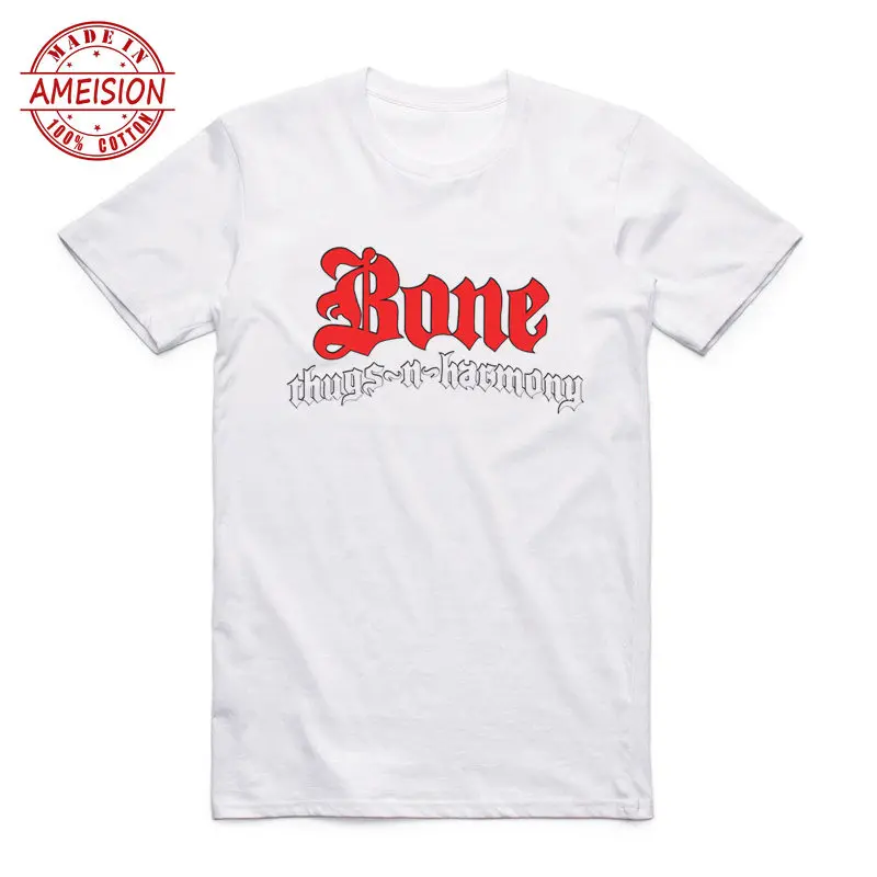 Для мужчин и принт Bone Thugs n Harmony модная футболка с круглым вырезом короткий рукав Harajuku Mori Swag Хип Хоп музыка футболка