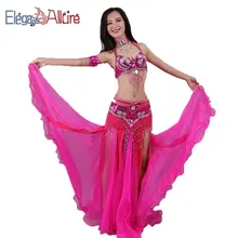 E&A 5 шт. Набор для танца живота бюстгальтер юбка ожерелье браслет пояс наборы танец живота Болливуд костюм для женщин женское платье для сцены