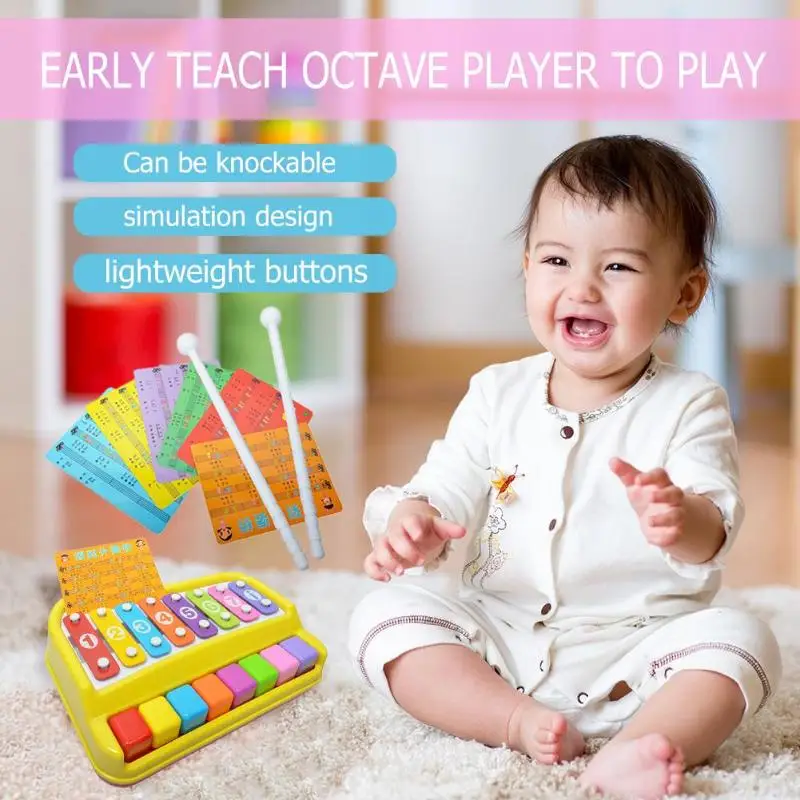 Harga Alat Musik Anak anak Pendidikan Dini Tangan Mengetuk Piano Multicolor Xylophon Mengembangkan Musik Mainan untuk Bayi Pengakuan Suara