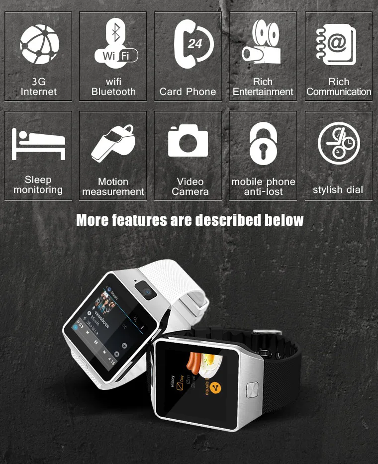 dz09 smartwatch 3g