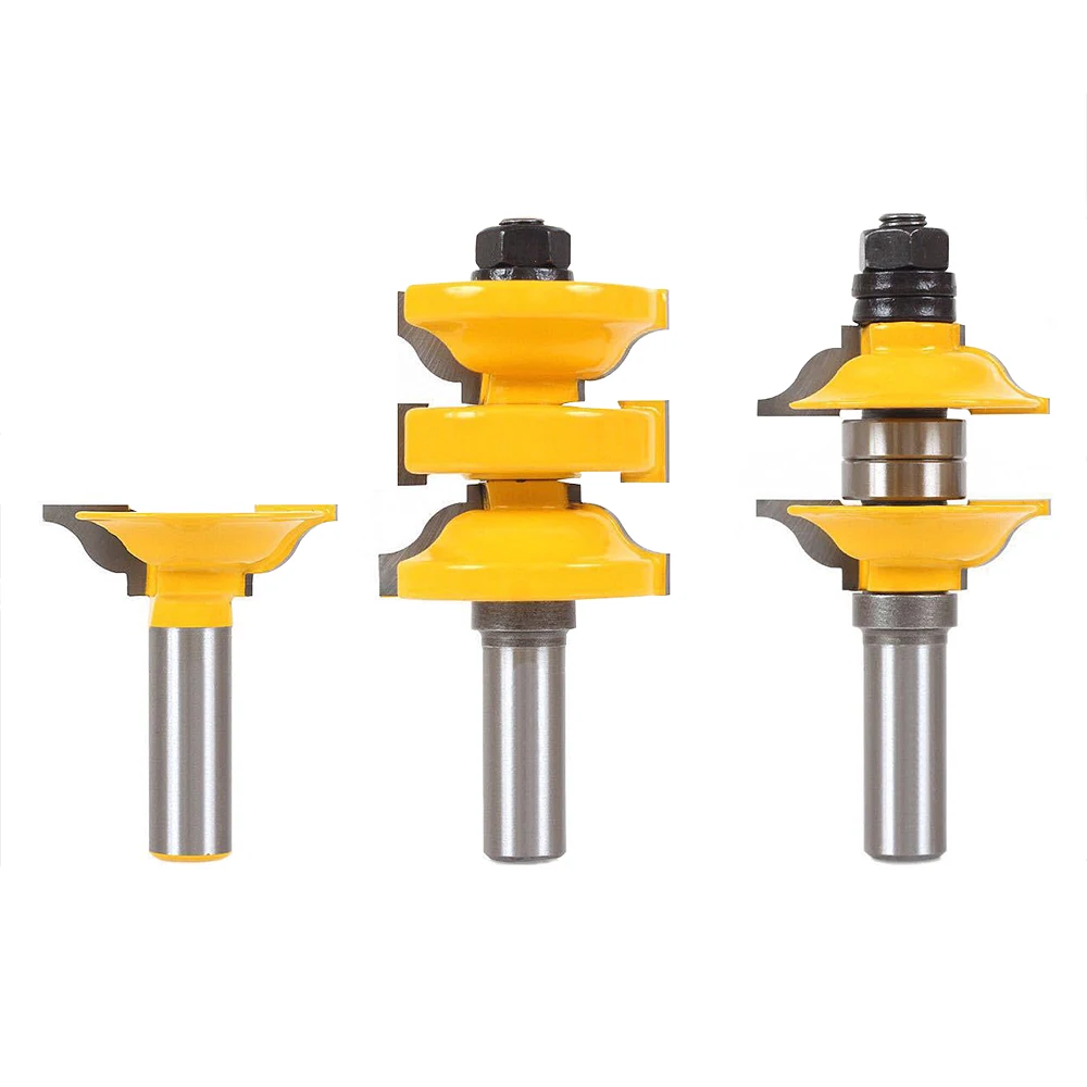 

1/2 Inch Shank Woodworking Milling Cutter Three-Piece Door Frame One-Step Molding Folding Knife With Heat-Resistant Coating