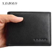 X.D.BOLO Genuine Leather Men Wallets Small Card Holder Purses Cow Leather Male Wallet With Coin Pocket Men's Wallet brand genuine leather passport holder men wallet with passport pocket coin pocket multiple id card holder men wallets purses