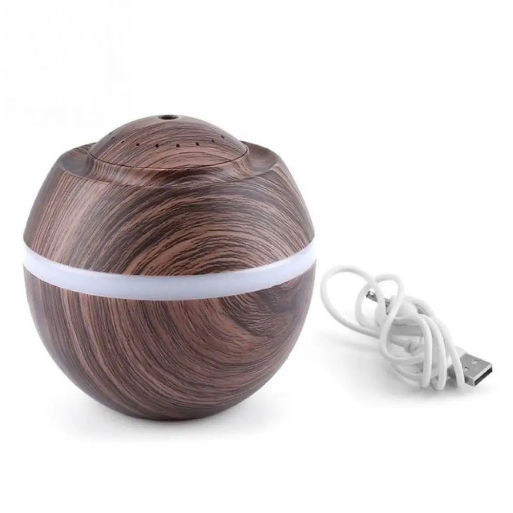 

500ML Aromatherapy Wood Grain Ultrasonic Humidifier Cool USB Air Oil Diffuser Purifier LED Lights Mist Home Bedroom Office Room