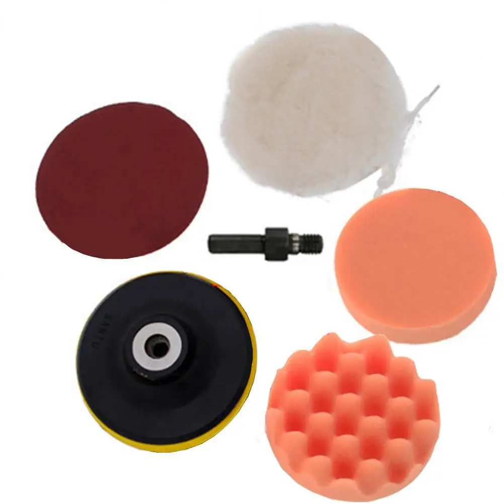LanLan 6/8/10/12 pcs/set Polishing pad Tools Kits Buffing Pad Kit Compound Polishing Auto Cars