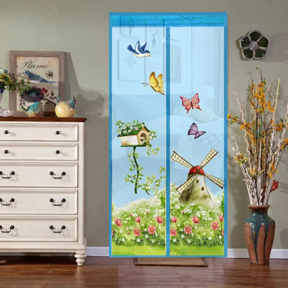 

Windmill Butterfly Anti Mosquito Magnetic Door Curtain Summer Magnet Closing Mesh Net Home Tulle Shower Room Curtain Door Screen