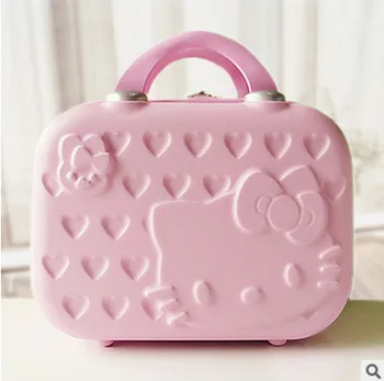 

Hello Kitty Lovely 14 Inch Cosmetic Professional Makeup Carrying Case Ma'am Handbag Red Marry Hand Carry Small Trinket Box