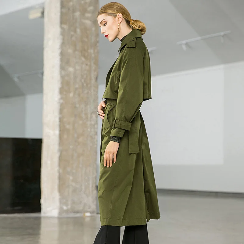 Army Fit Chaud Coupe Genou Green Slim Long Frais Design Marque Longueur Pkhc655 Tranchée vent Femmes Automne Kamiying Trench Mode zOTqwtx