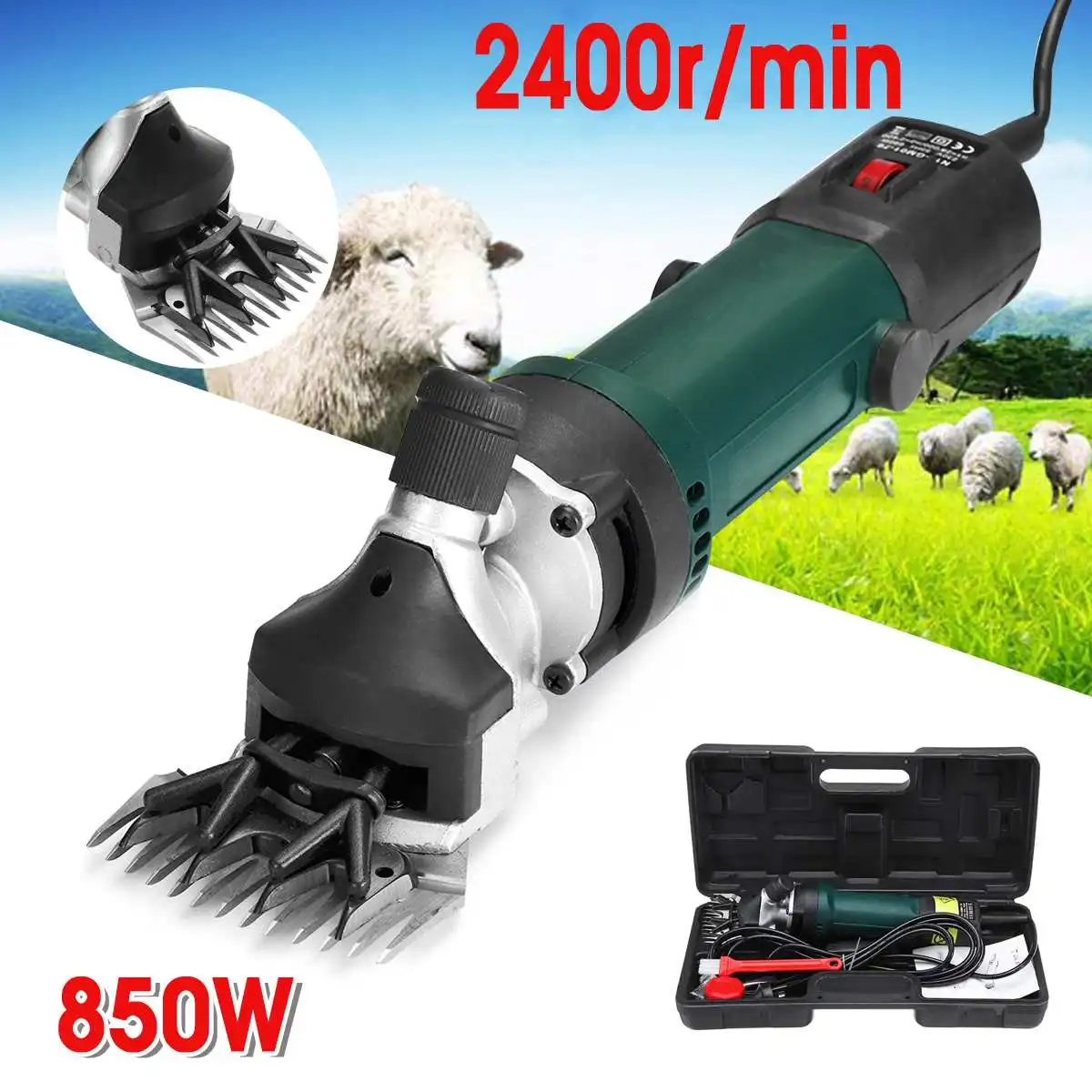 

Doersupp Dark Green 110V/220V 690W Aluminum Plastic Electric Shearing Supplies Clipper Sheep Shearing Machines