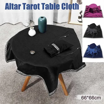 

Altar Tarot Cards Bag Party Tablecloth Board Game Tablecloth Divination Wicca Velvet Tapestry Vintage Retro Black Purple Blue