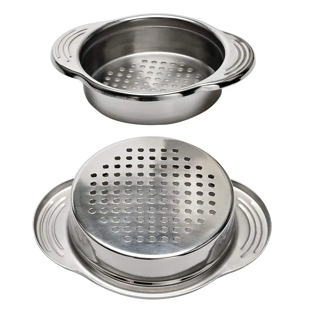 

2-Pack Stainless Steel Food Can Drainer Strainer, Can Opener Sieve Tuna Can Oil Press Tuna Can Oil Squeezer Oil Drainer