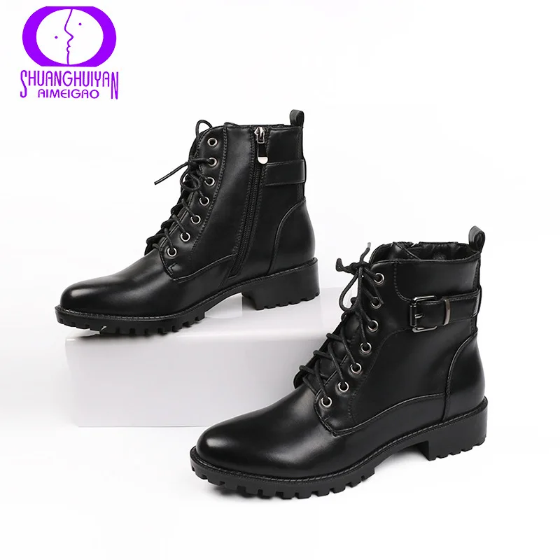 

2019 Increase Waterproof Short Belt Buckle Shoe Women Short Boots