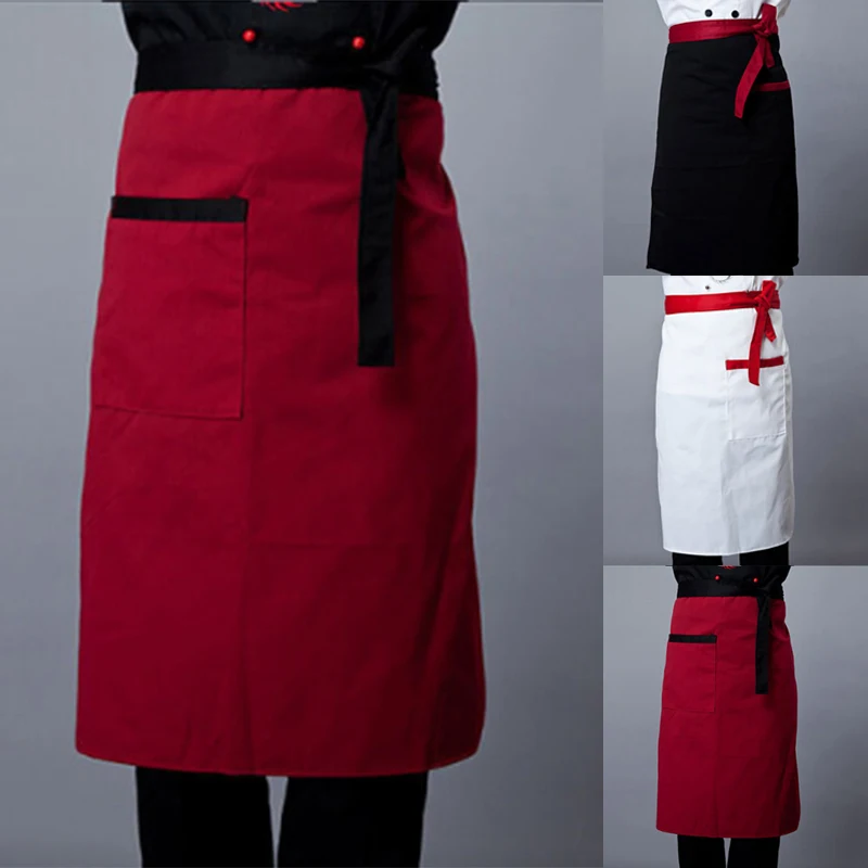 Новый 2019 шеф-повар Костюмы Официант Платье-передник выпечки платье полуфартук карманов Для мужчин женская униформа для шеф-повара платье