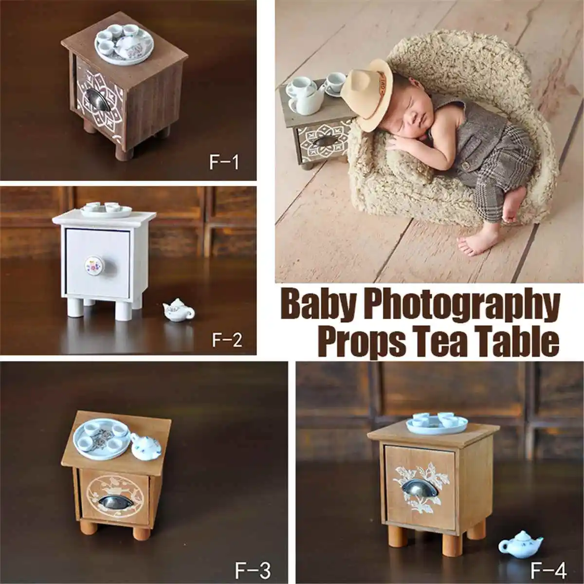 

Tea Table Set Newborn Baby Photography Props Posing Mini Chair Decoration Fotografia Accessories Infantil Shooting Studio Props