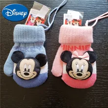 Дисней детские перчатки зимние для мальчиков и девочек Детские утепленные теплые вязаные детские шерстяные перчатки