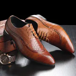 Мужская обувь, дизайнерские деловые мужские модельные туфли с острым носком, из натуральной кожи, на шнуровке, большие размеры 45, 46, 47, 48