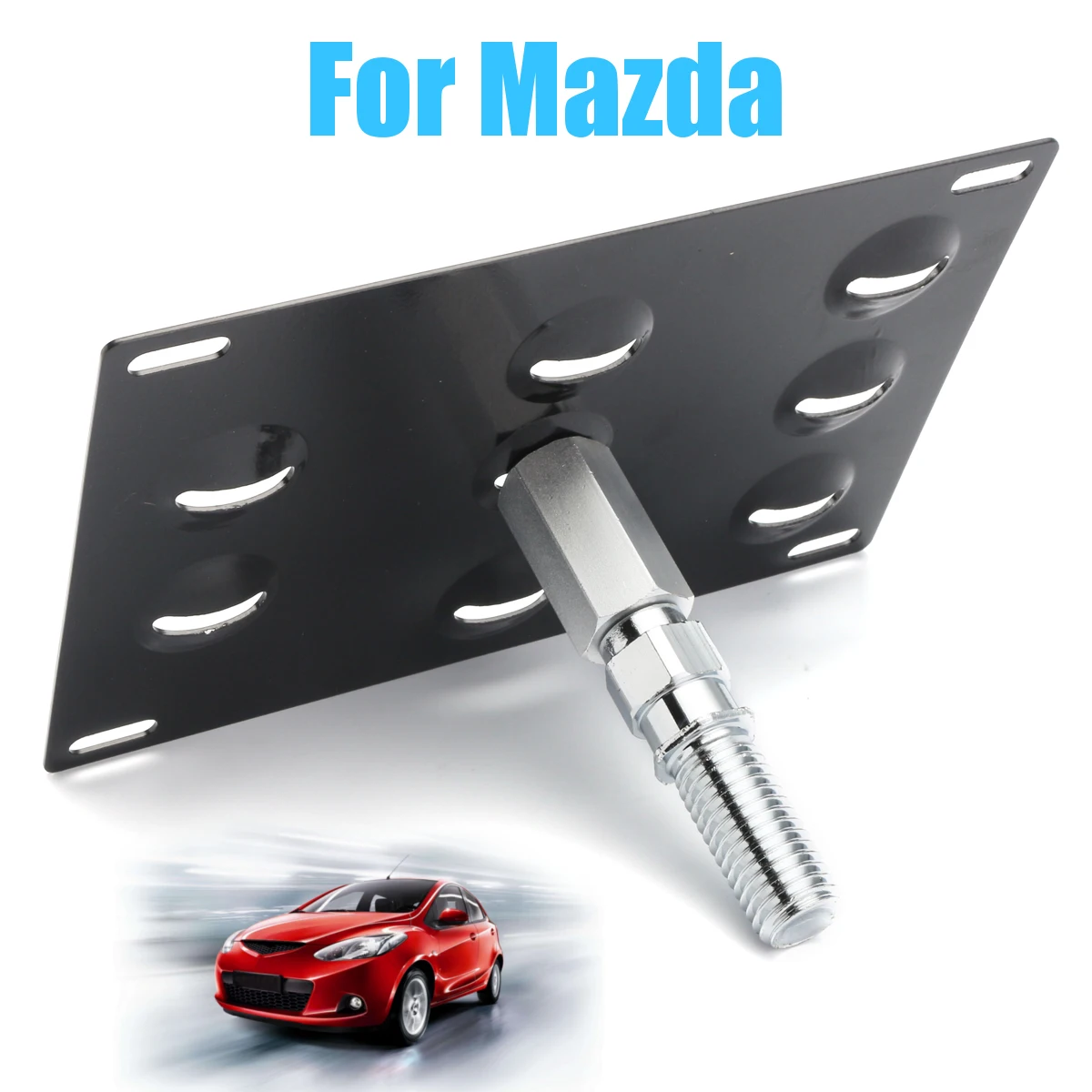 Front Bumper Tow Hook License Plate Mounting Bracket Holder For Mazda