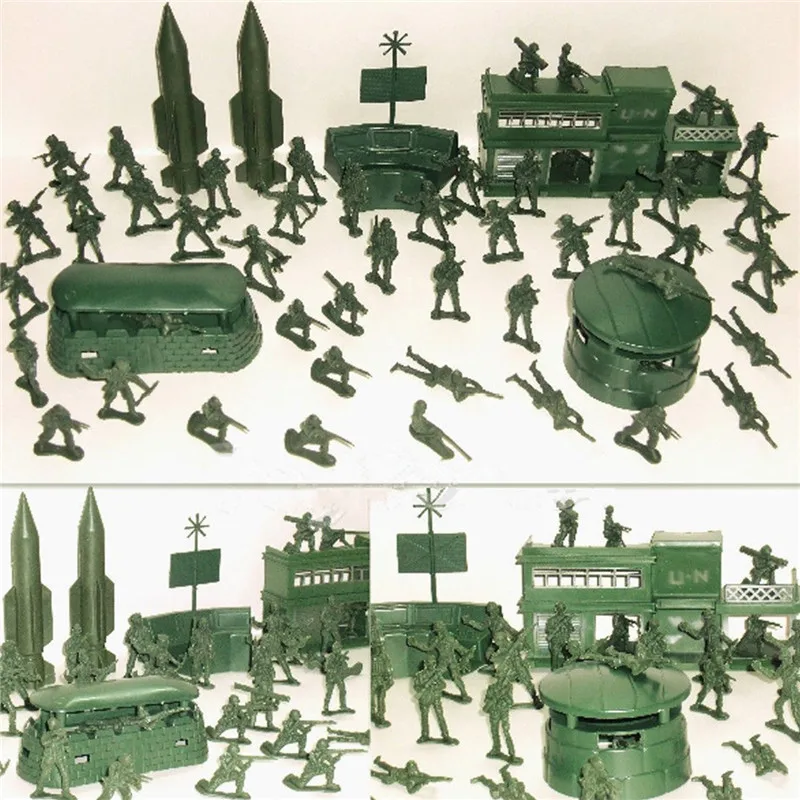 56pcs Military Plastic Toy Soldiers Army Men Figures Boys Toy Model Action Figure Toys For Children Boys Soldiers Games Army