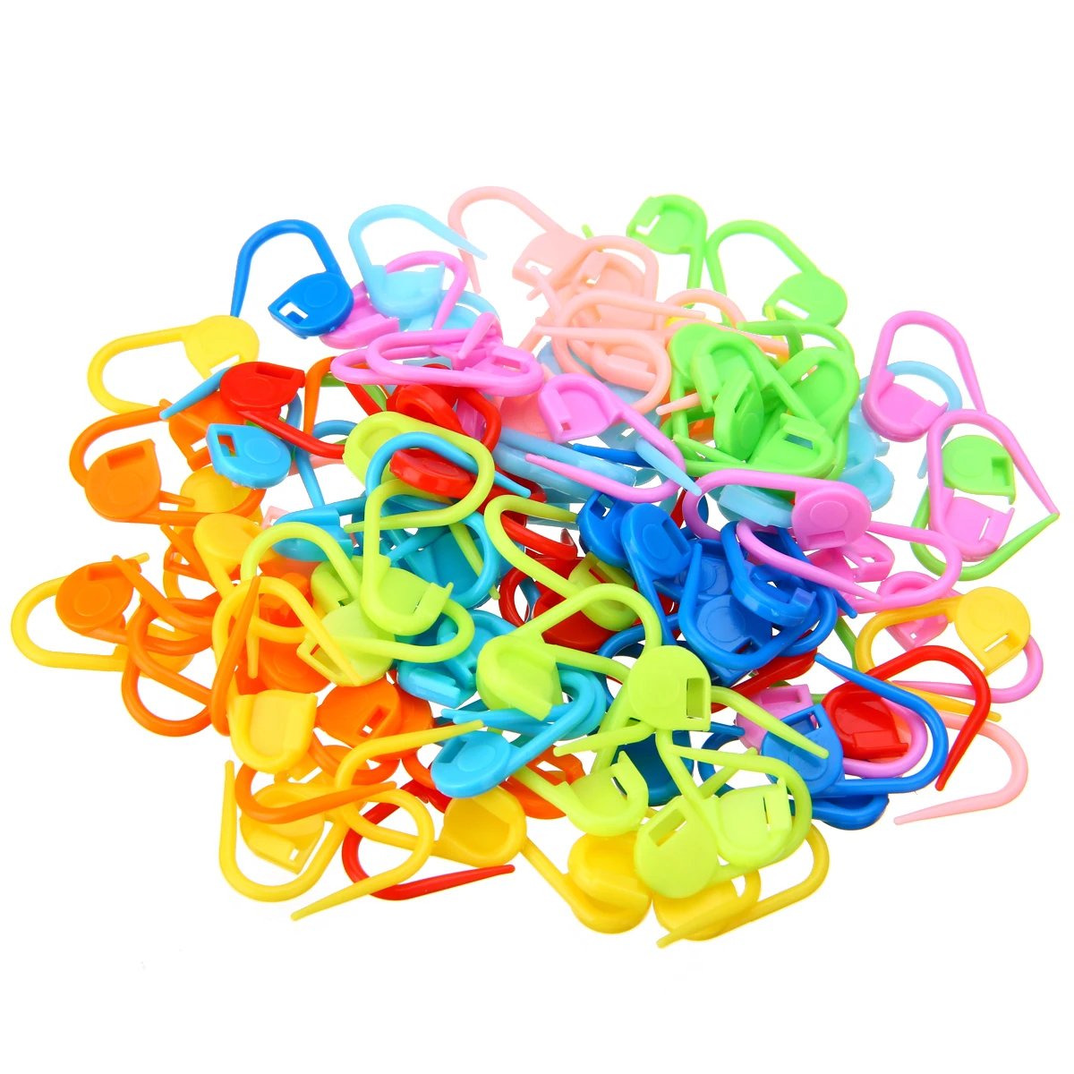 

120pcs New Amazing Knitting Crochet Locking Stitch Needle Clip Markers Holder Colorful Plastic Knitted Needles Crochet Hook