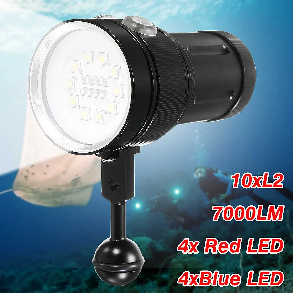 

Smuxi 20000 LM Waterproof Diving 18650 Flashlight Protable Super Bright Underwater Torch For Diving Photographing Video Torches