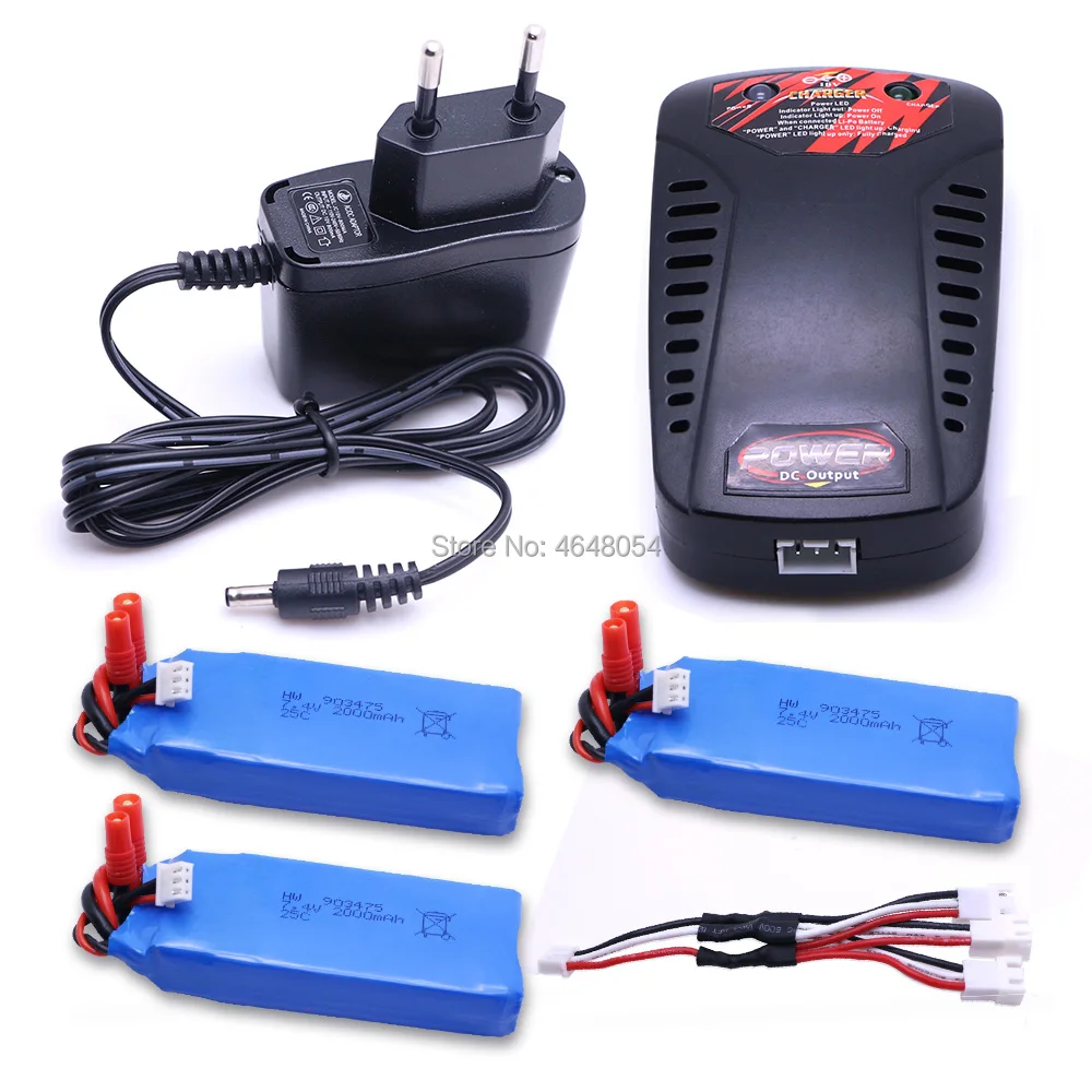 

3Pcs Syma X8C X8W X8G RC Quadcopter MJX X101 Battery 7.4v 2000mah Battery +3 in1 charger For MJX X101/MJX X102H Rc Quadcopte