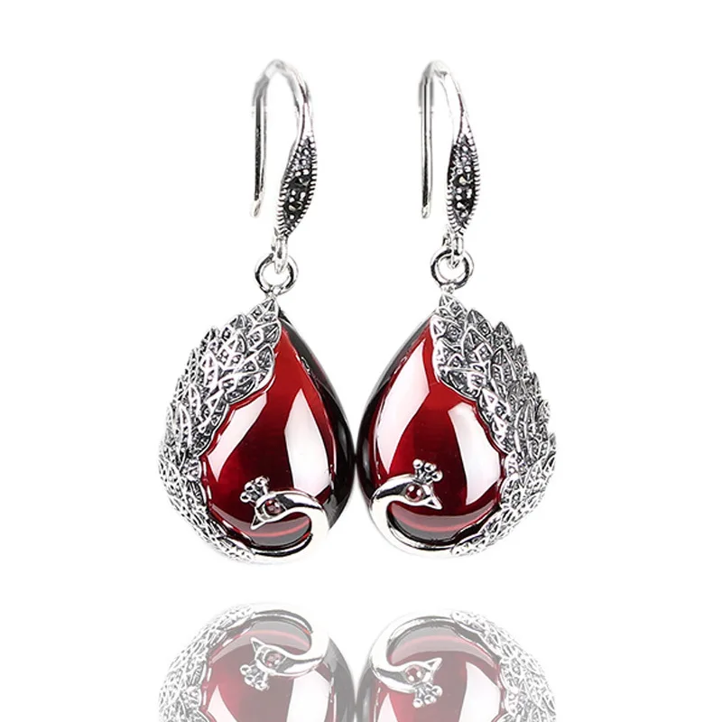 

Pendientes Brincos Arrival Rushed Brinco Peacock Thai Ears Garnet Pendant Female Speed Sell Through Resto Ancient Ways