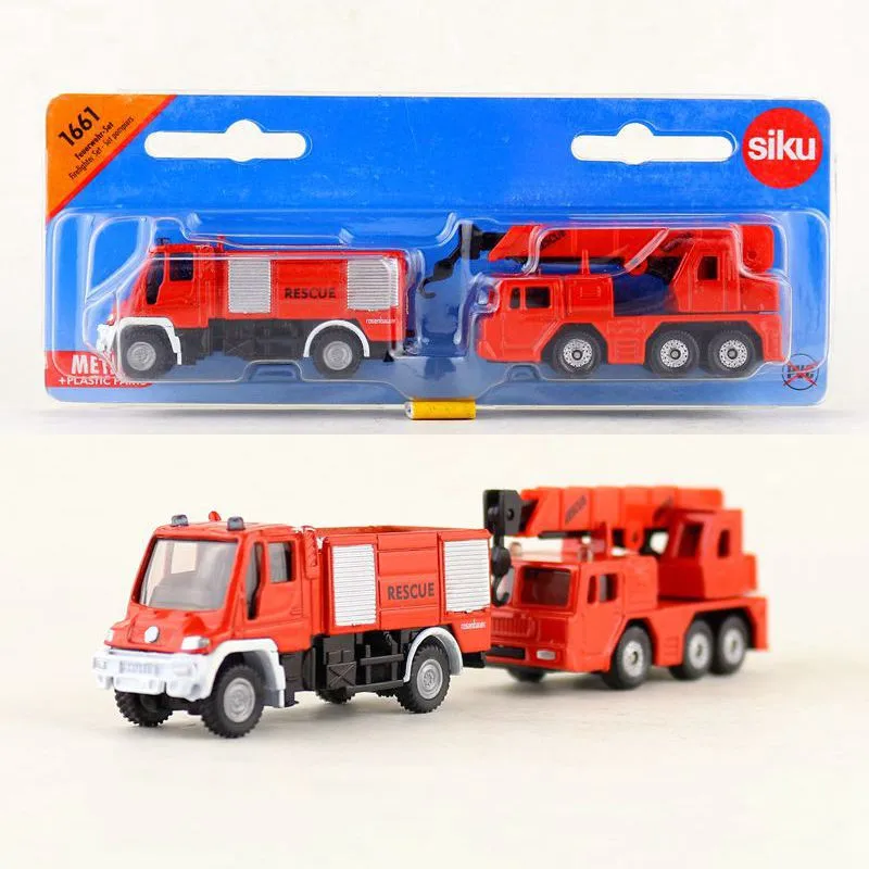 

SIKU 1661/Diecast Metal Toy Car Model/1:87 Scale/Fire Engine Truck and Crane/Gift For Children/Educational Collection