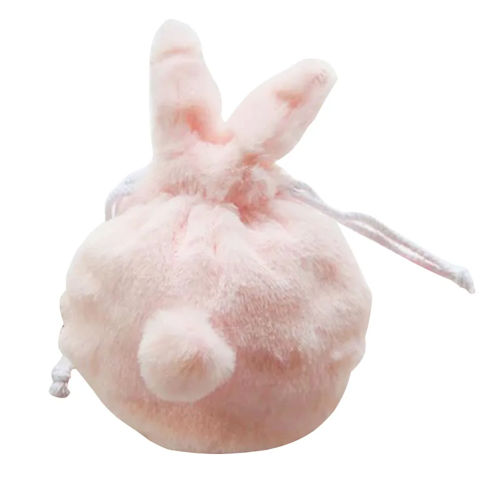 

1pc Plush Drawstring Bag Lovely Rabbit Makeup Pouch Toiletry Storage Pocket(Pink)