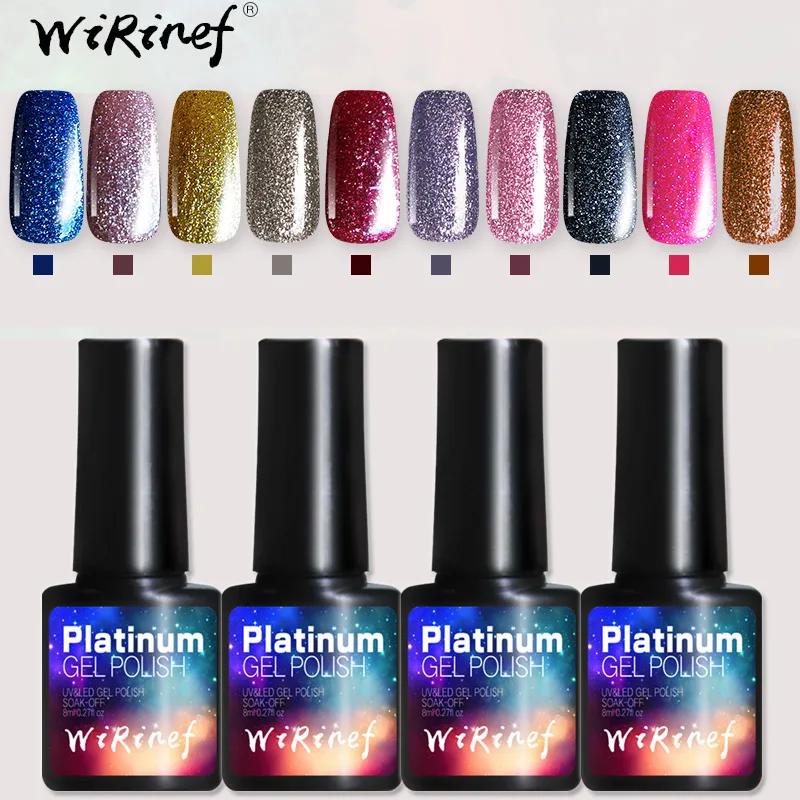 

WiRinef Platinum Gel Nail Polish Semi-Permanent UV Nail Gel Polish Long-lasting Shining UV LED Soak-off Gel Varnish