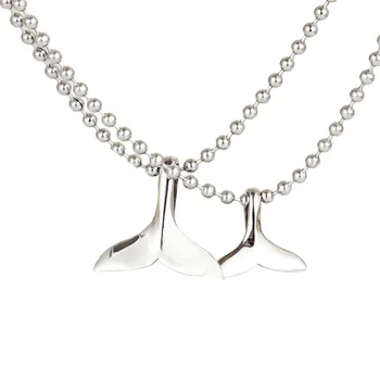 

Trendy Choker Necklace Jewelry Vintage Simple Whale Fishtail Dolphin Tail Charm Pendant Chain Necklace For Femme Men Jewelry
